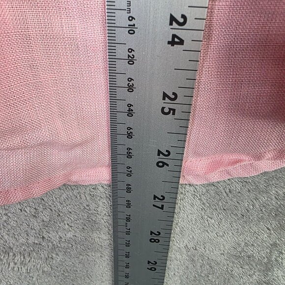 Womens Liz Claiborne Liz Sport Pink 100% Linen Shirt Button Up Long Sleeve L - Picture 5 of 6